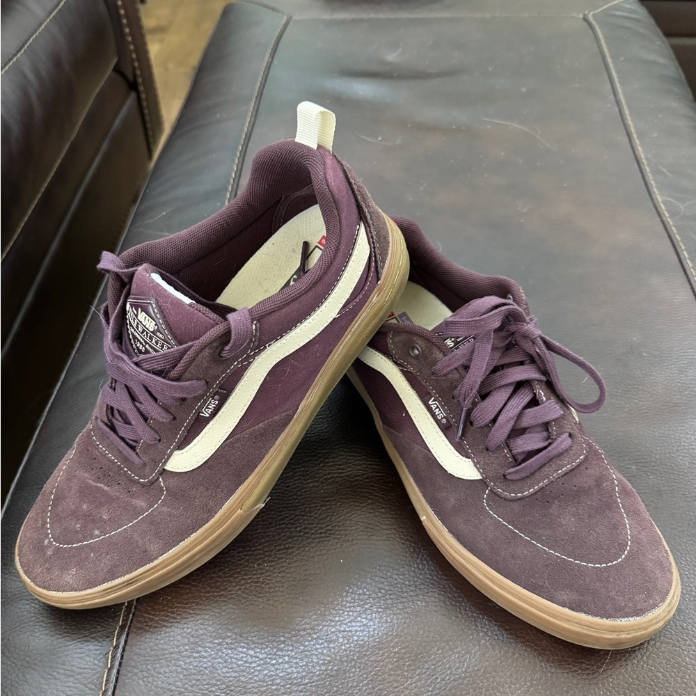 Vans Men’s Maroon Suede Skate Shoes with Gum Sole